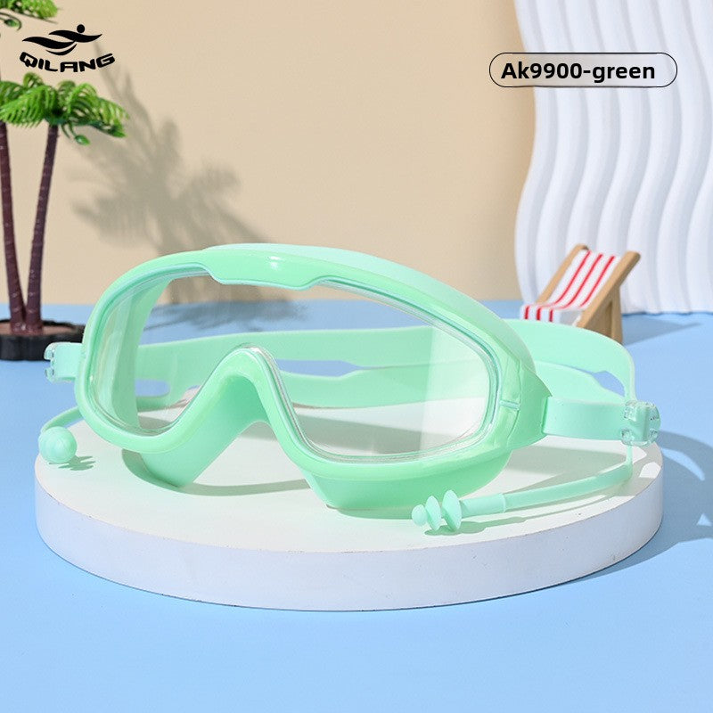 Adult Anti-Fog Swimming Goggles with Earplugs