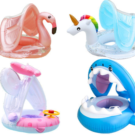 Children Inflatable Swim Seat Ring with Sunshade