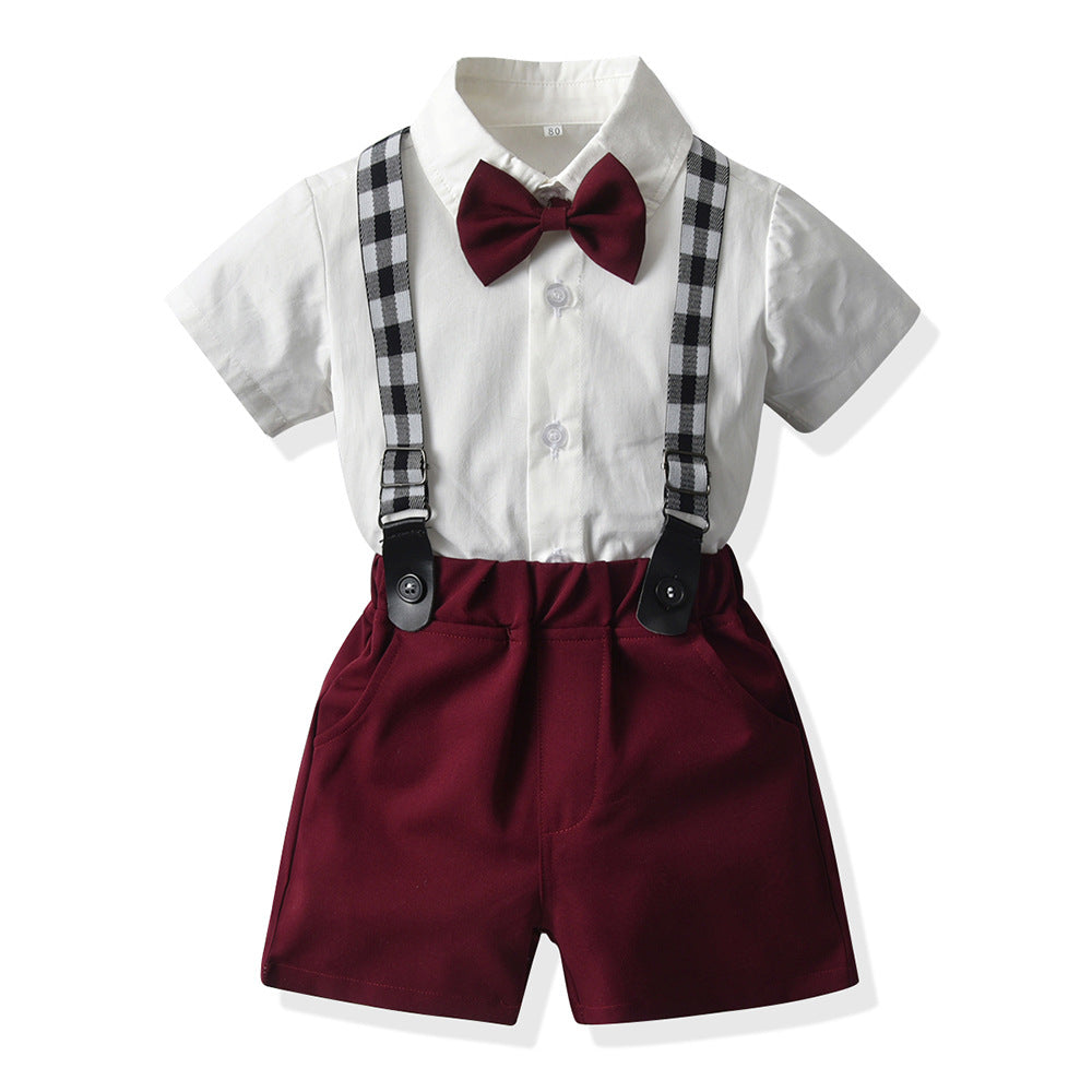 Boys Summer Short Sleeve Shirt and Shorts Set