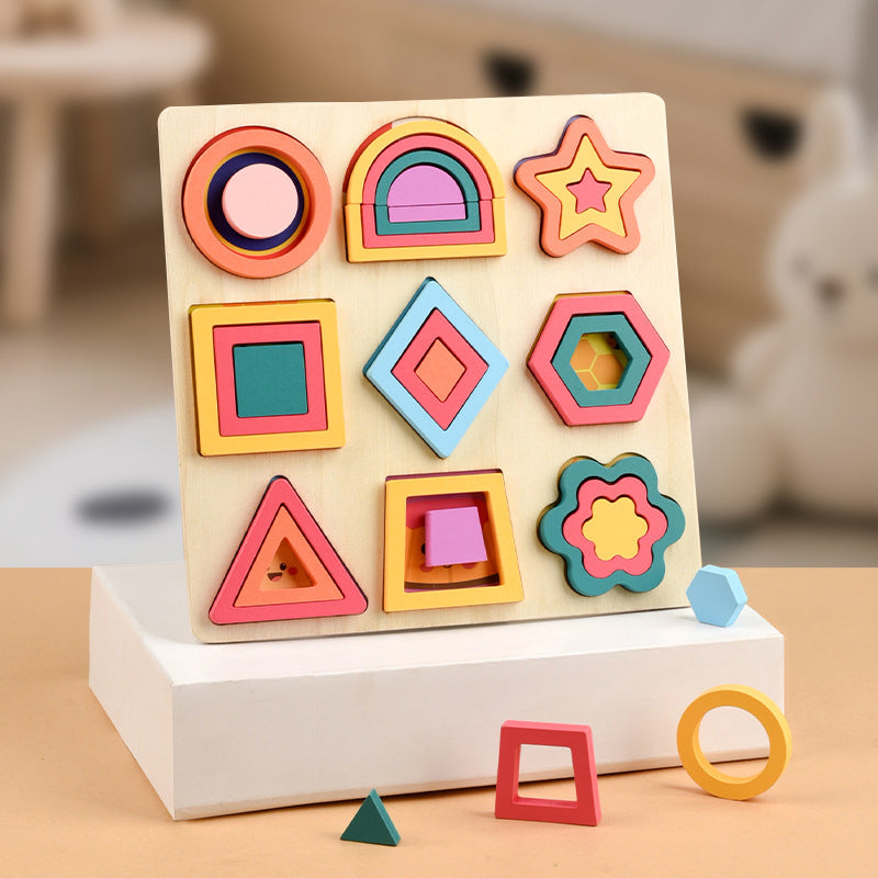 Montessori Geometric Shape Cognitive Board Puzzle