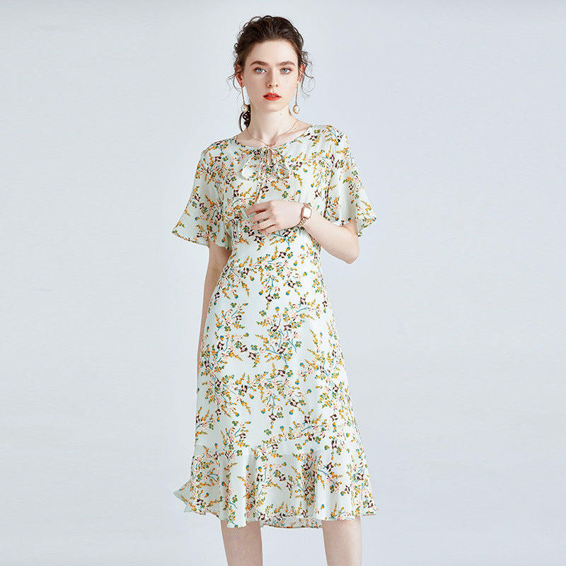 Silk Print Summer Dress