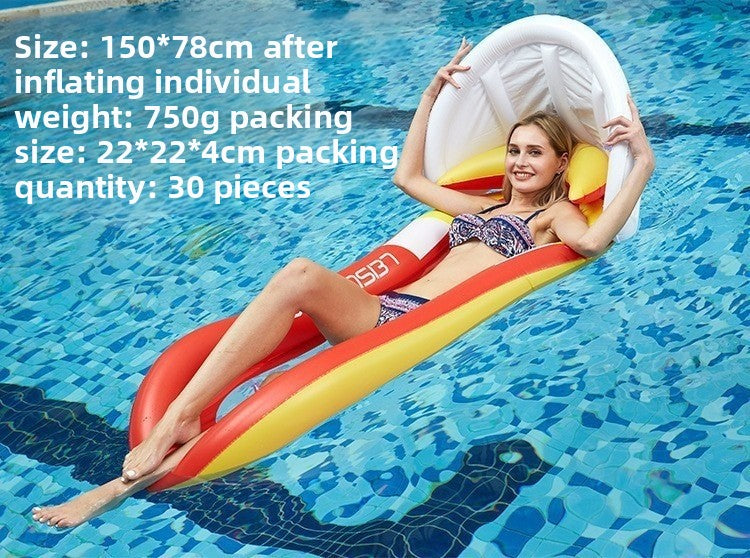 Foldable inflatable backrest striped float
