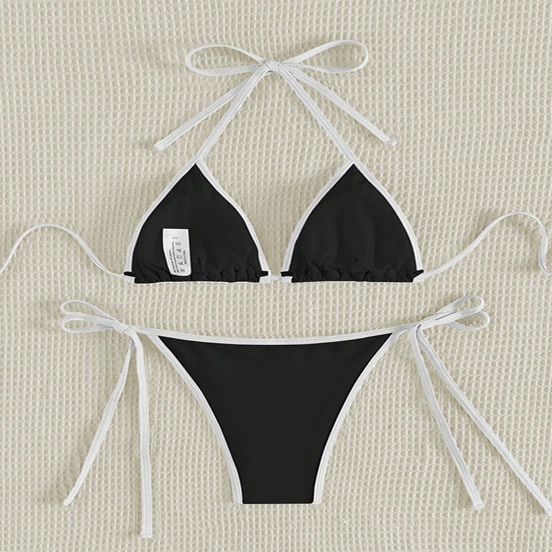 Color-matched swimming suit for women, two-piece bikini set