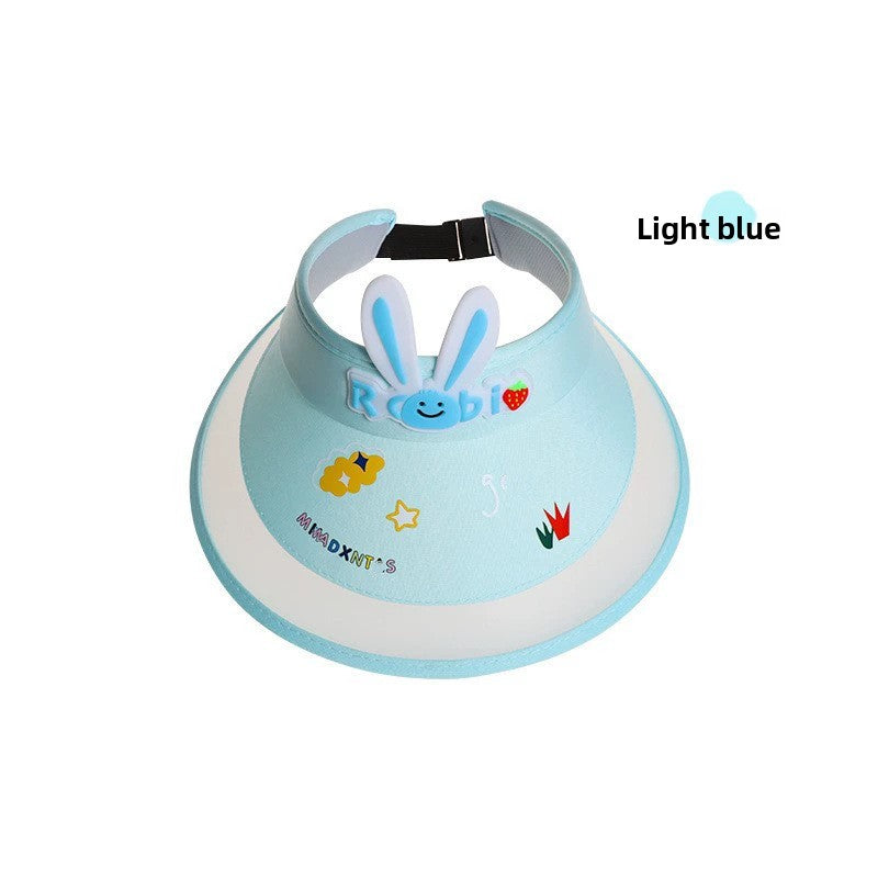 Summer children's sun hat with built-in charging fan