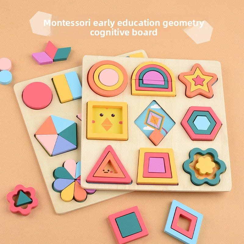 Montessori Geometric Shape Cognitive Board Puzzle