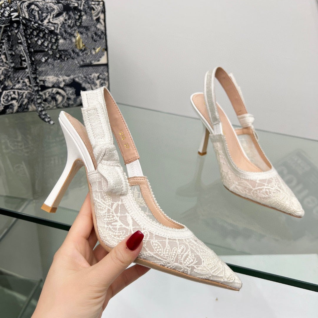 Lace Mesh Pointed Heeled and flat