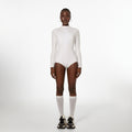 White long-sleeved swimming suit