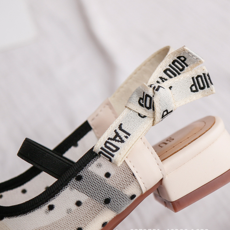 Girls Polka Dot Bow Flats