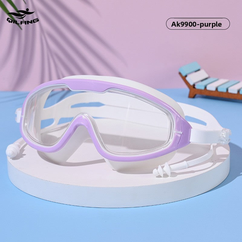 Adult Anti-Fog Swimming Goggles with Earplugs