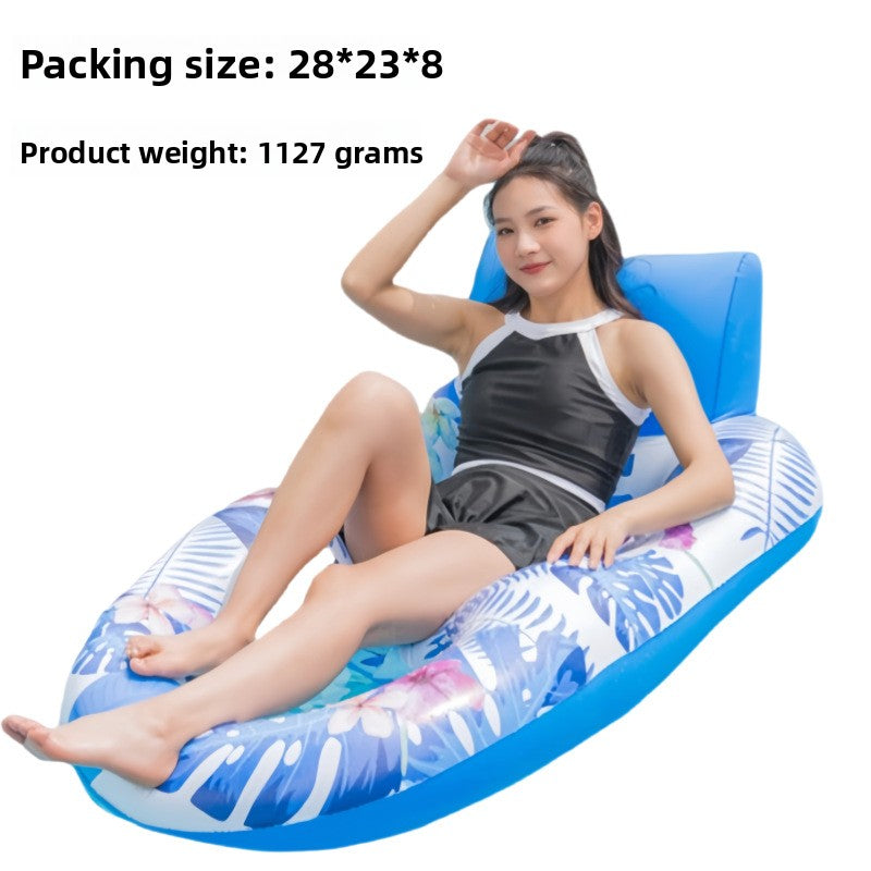 Foldable inflatable backrest striped float