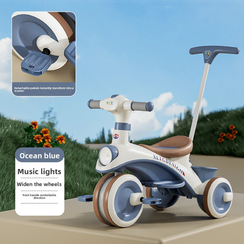Adjustable Children Tricycle Stroller with Music Lights