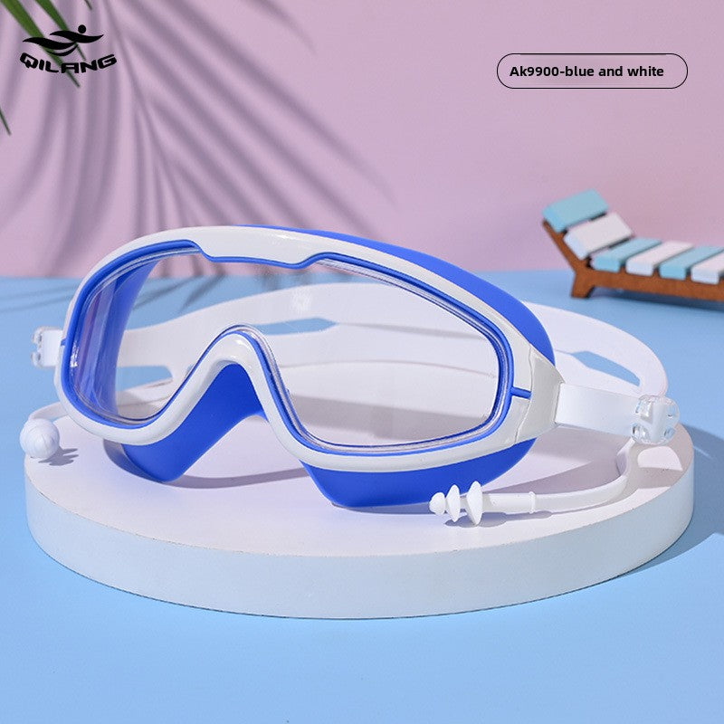 Adult Anti-Fog Swimming Goggles with Earplugs