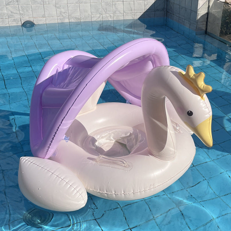 Children Inflatable Swim Seat Ring with Sunshade