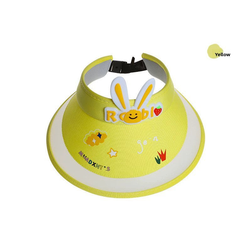 Summer children's sun hat with built-in charging fan