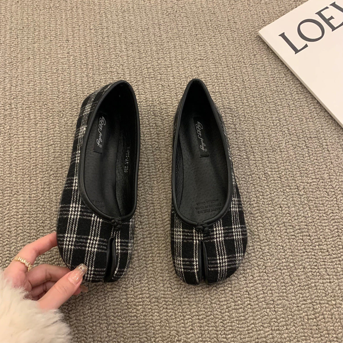 Women Flat Mule Split Toe Loafers