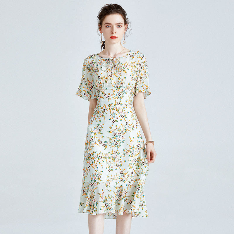 Silk Print Summer Dress