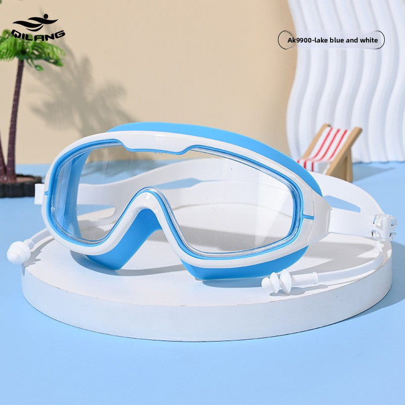 Adult Anti-Fog Swimming Goggles with Earplugs