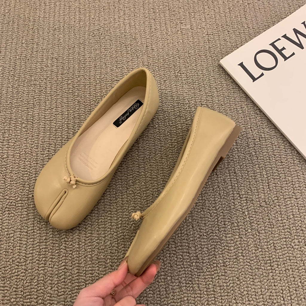 Women Flat Mule Split Toe Loafers