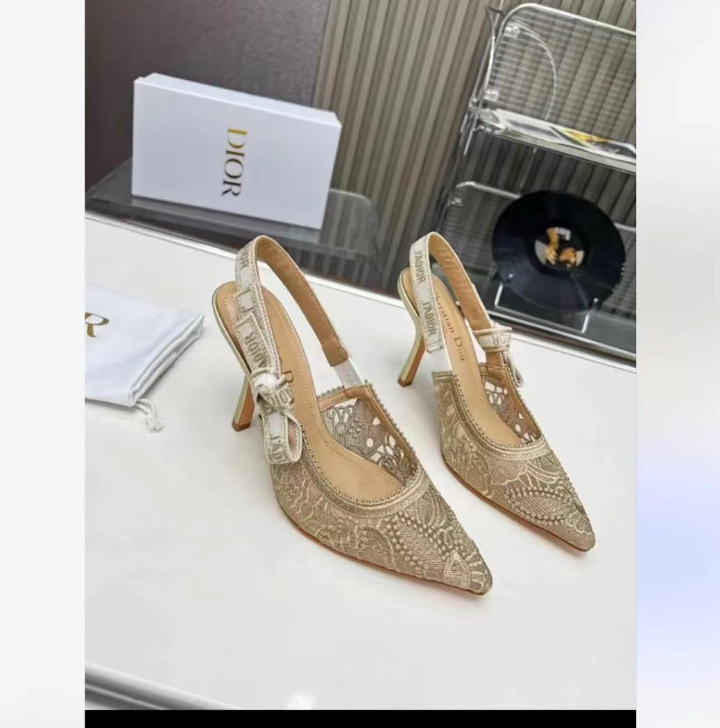 Lace Mesh Pointed Heeled and flat