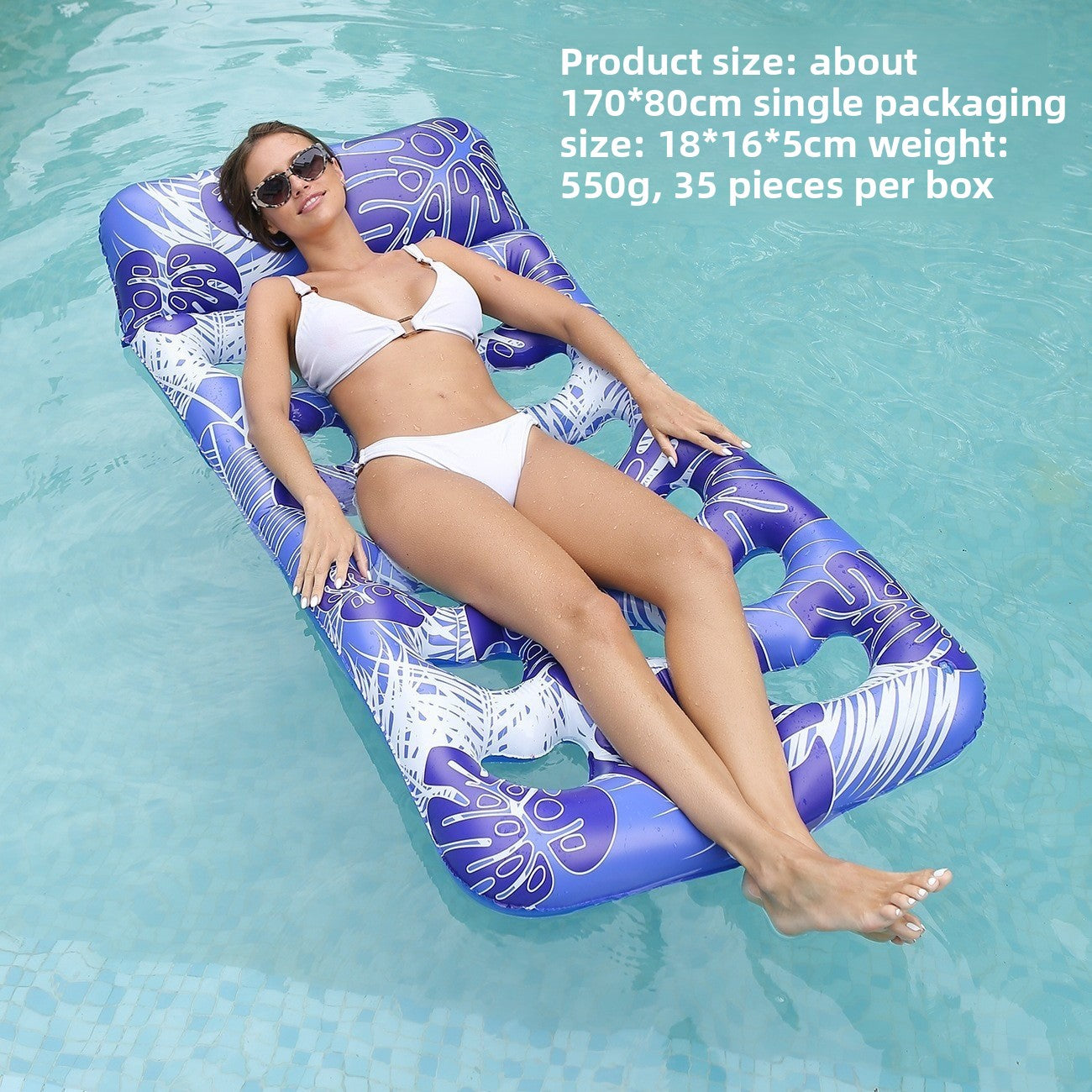 Foldable inflatable backrest striped float