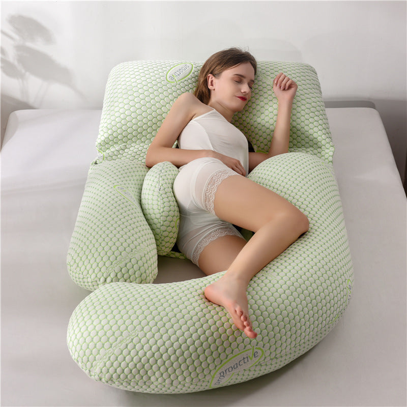 U-shaped pregnant woman pillow for supporting the waist and allowing side sleeping