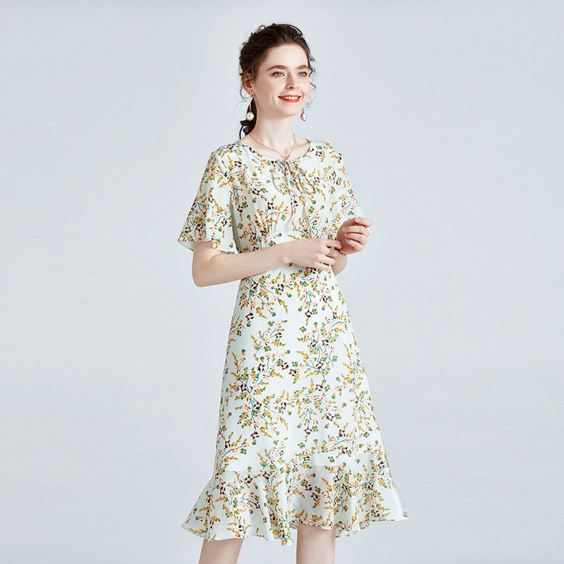 Silk Print Summer Dress
