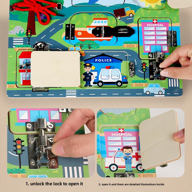 Montessori Busy Board Wooden Educational