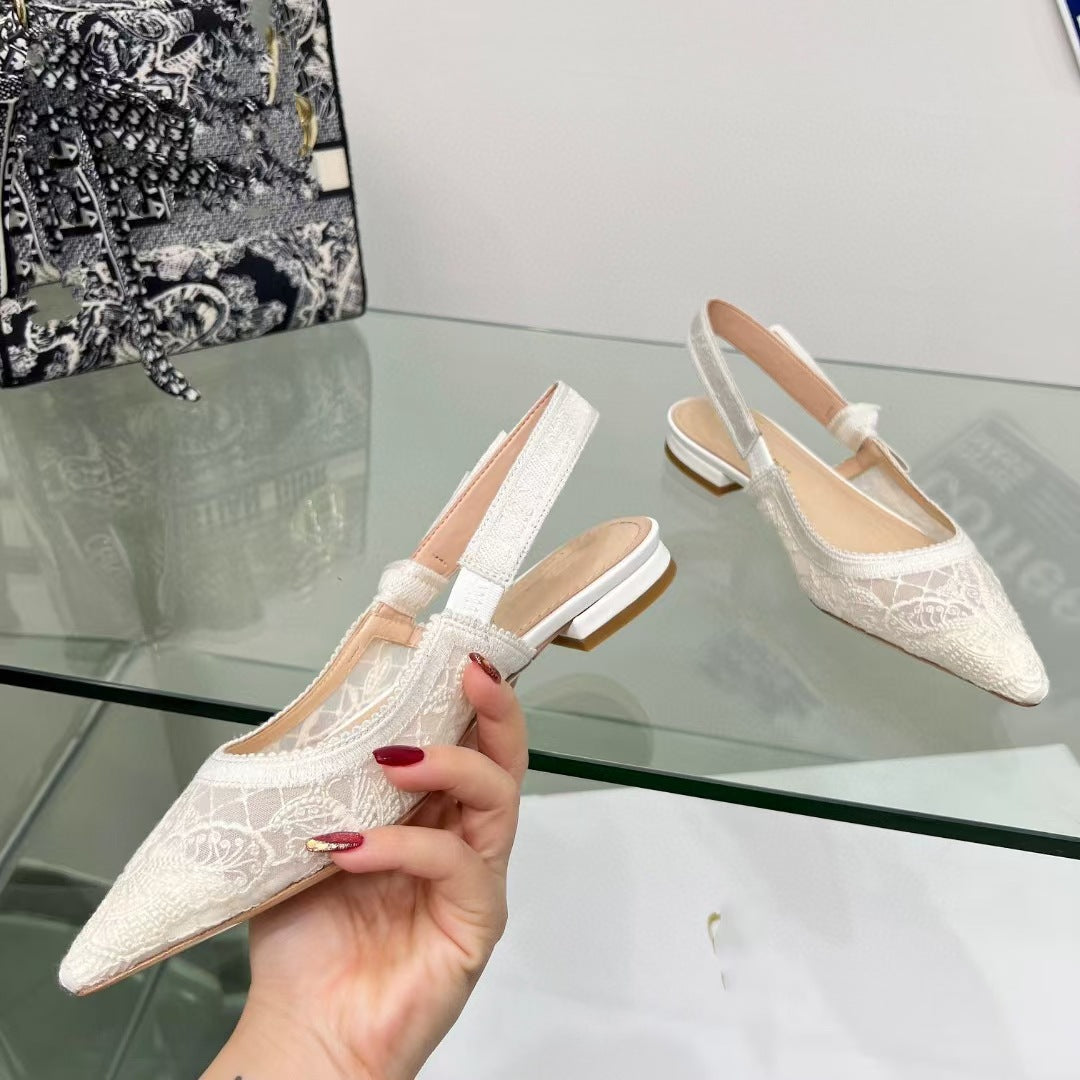 Lace Mesh Pointed Heeled and flat