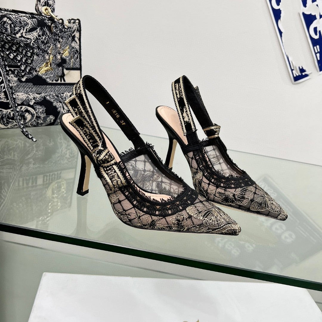 Lace Mesh Pointed Heeled and flat