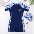 Cartoon-style boy-girl one-piece swimming suit