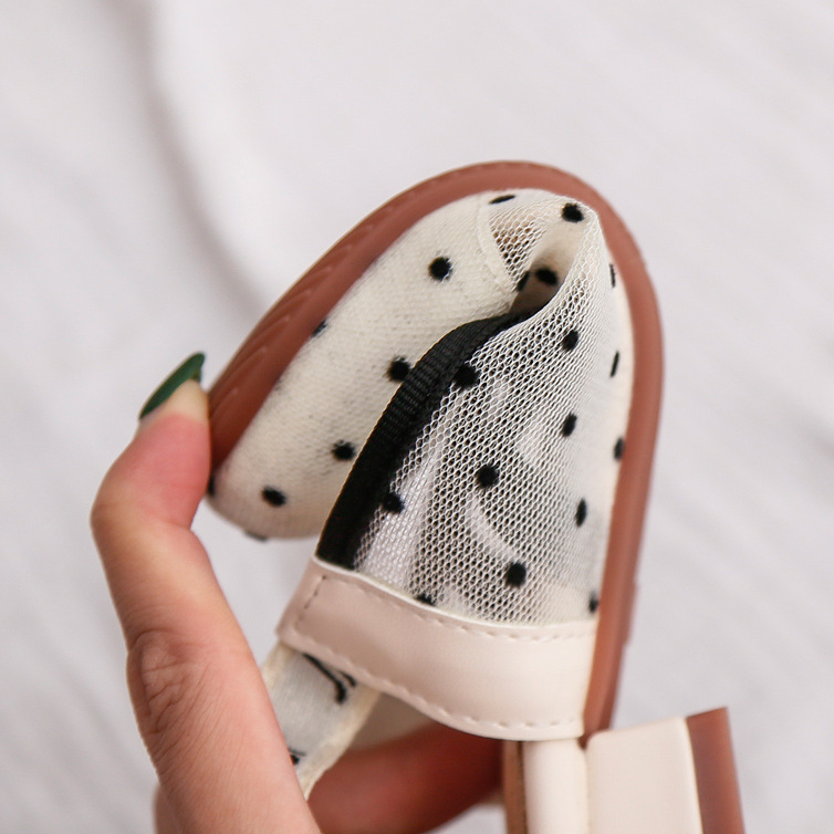Girls Polka Dot Bow Flats