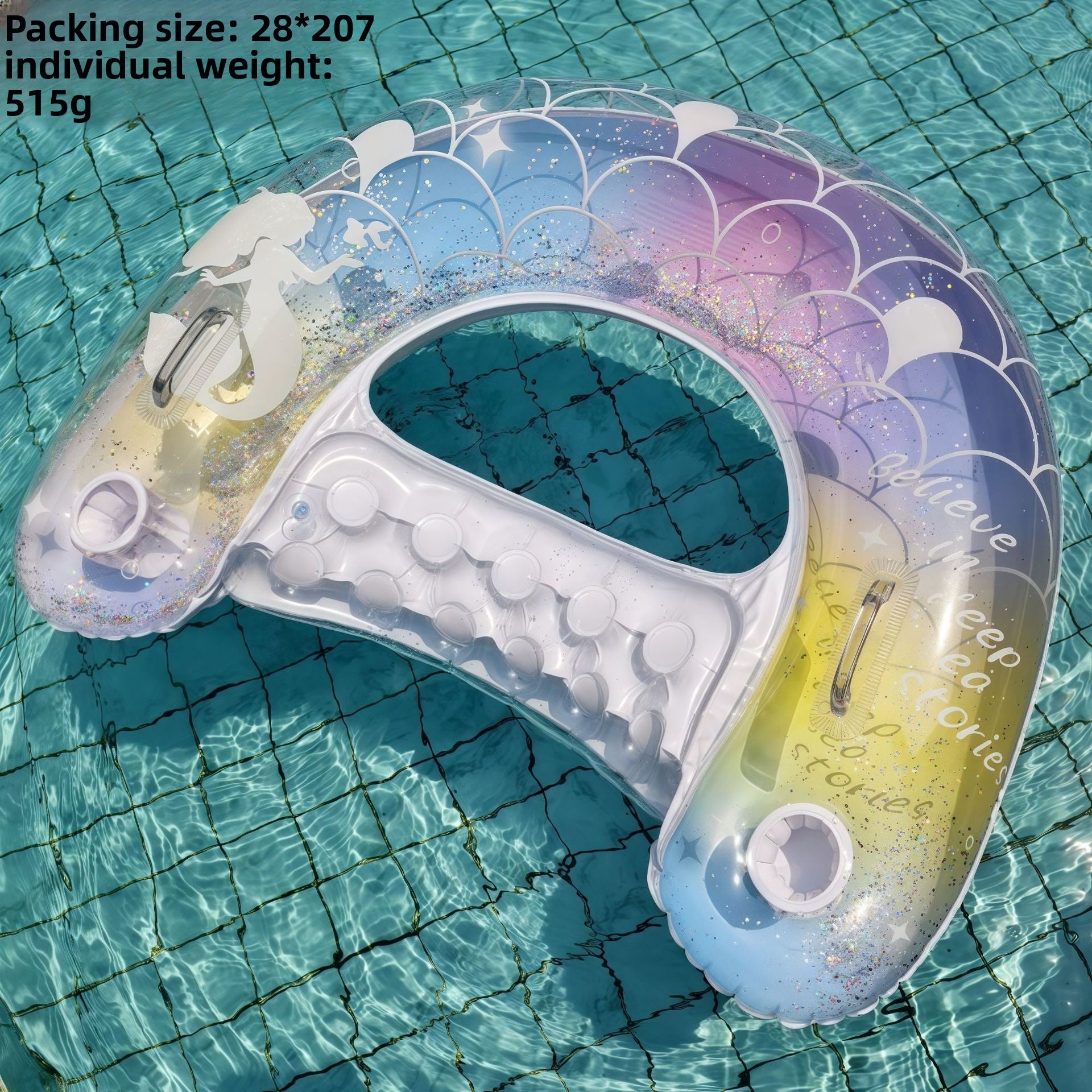 Foldable inflatable backrest striped float