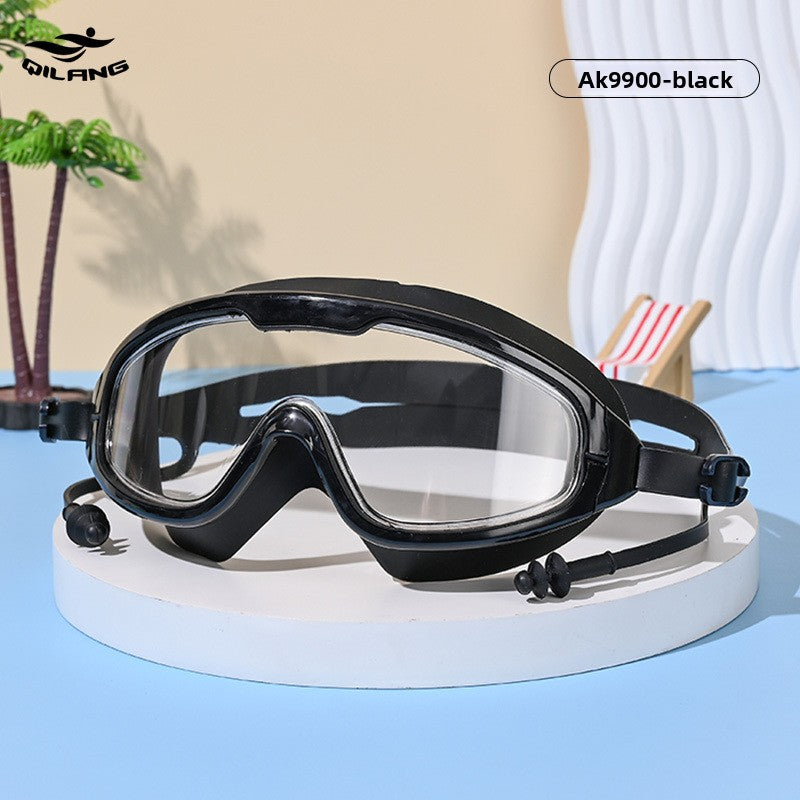 Adult Anti-Fog Swimming Goggles with Earplugs