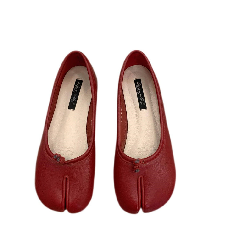 Women Flat Mule Split Toe Loafers