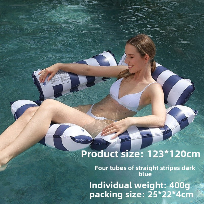 Foldable inflatable backrest striped float