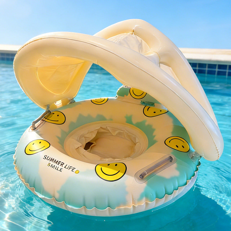 Children Inflatable Swim Seat Ring with Sunshade
